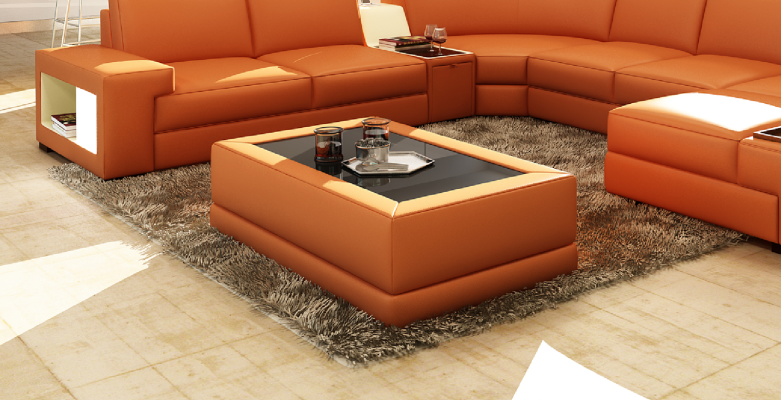 Luxus Couchtische Polser Leder Designer Wohnzimmer Beistelltisch Tische