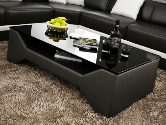 Sofatisch Design Tisch Wonzimmer Glas Leder Sofa Beistell Kaffee Couch