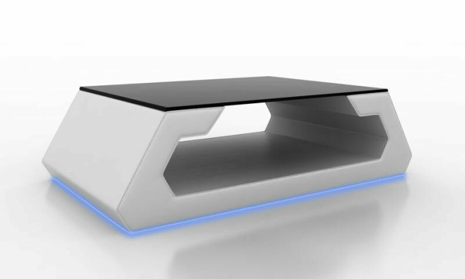 Sofatisch Design Wonzimmer Glas Leder Couch Sofa Tisch Beistell Kaffee