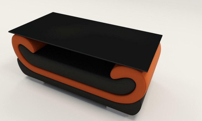 Großartiges Design Glastisch Gepolsterter Wohnzimmer Beistell Tisch