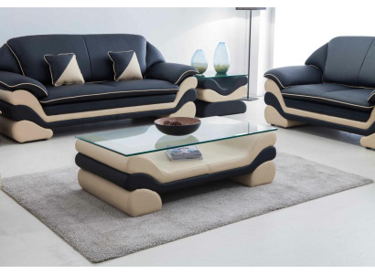 Klassischer Luxus Designer Couchtisch Sofa Wohnzimmer Tisch Leder