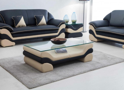 Klassischer Luxus Designer Couchtisch Sofa Wohnzimmer Tisch Leder