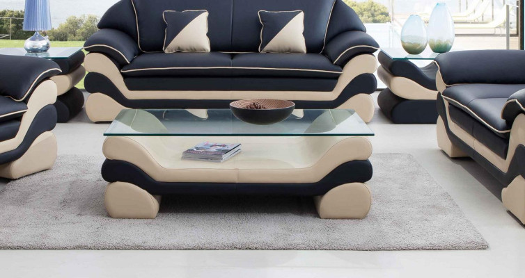 Klassischer Luxus Designer Couchtisch Sofa Wohnzimmer Tisch Leder