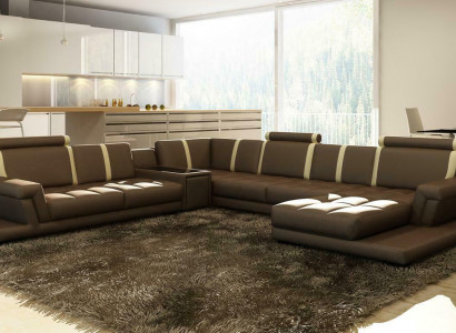 Ledersofa Sofa Couch Polster Wohnlandschaft Designer Ledersofa