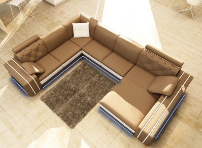 XXL Big Wohnzimmer Sofa Ecksofa Eck Couch Sitz Garnitur Leder Sofas