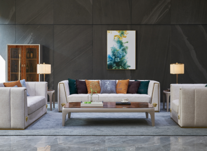 Sofagarnitur 3+2+1 Sitzer Klassischer Wohnlandschaft Deko Sofas Couchen