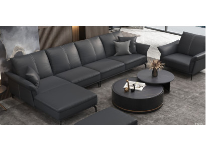 Wohnzimmer L-Form Schwarz Modern Luxus Multifunktion Sofa Couch
