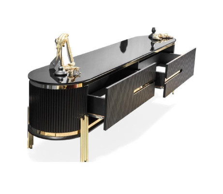 Luxus Esszimmer Essgarnitur Design Tisch Kommode 4x Stühle Gruppe 6tlg. Set Neu