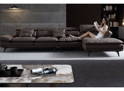 Wohnzimmer L-Form Modern Braun Design Sofas Neu Ecksofa Polsterung