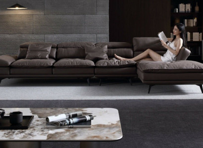 Wohnzimmer L-Form Modern Braun Design Sofas Neu Ecksofa Polsterung