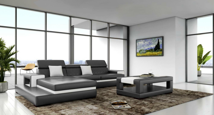 XXL Ledersofa Ecksofa Design Big Sofa Couch Polster Eck Sitz Garnitur