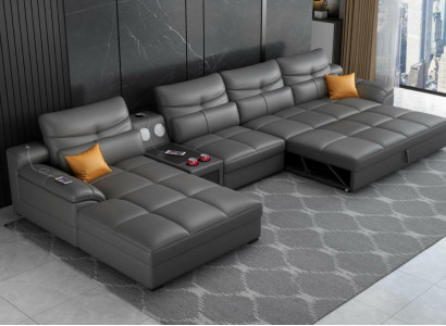 Sofa Couch Ecksofa U-form Polster Modern Relax Sitz Luxus Möbel Wohnlandschaft