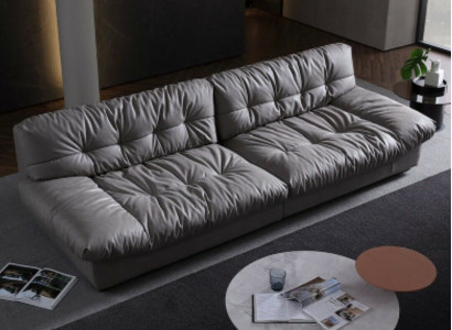 Big xxl Wohnzimmer Leder Modernes Design Sofa Couch 4 Sitzer Textil