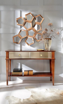 Konsolentisch Schlafzimmer Konsole Tisch Holz Luxus Klassische Kommode Braun Neu