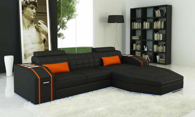 Design Polster Eck Sofa Couch Leder Sofas Garnitur XXL Wohnlandschaft