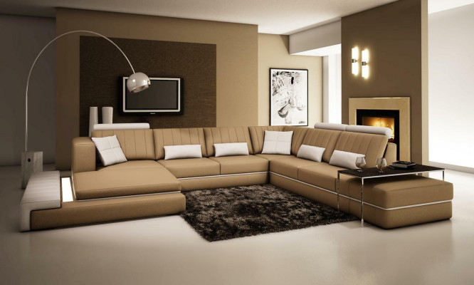 XXL Wohnlandschaft Design Ecken Polster Sofa Couch Leder Sofas Garnitur
