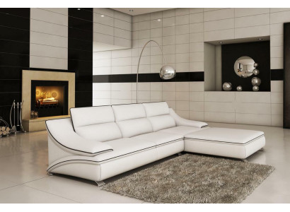 Design Polster Eck Sofa Couch Leder Sofas Garnitur Wohnlandschaft XXL