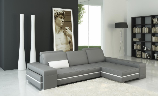 Ledersofa Couch Wohnlandschaft L Form Design Modern Sofa Eck Dekor Sofas