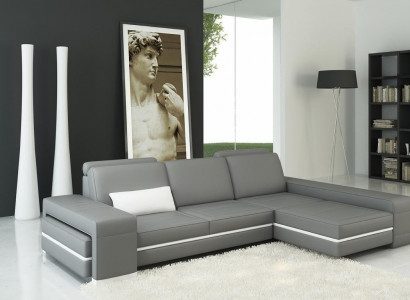 Ledersofa Couch Wohnlandschaft L Form Design Modern Sofa Eck Dekor Sofas