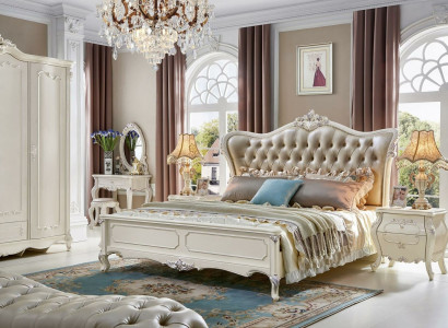 6 tlg.Schlafzimmer Komplett Set Bett Nachttisch Schminktisch Massivholz