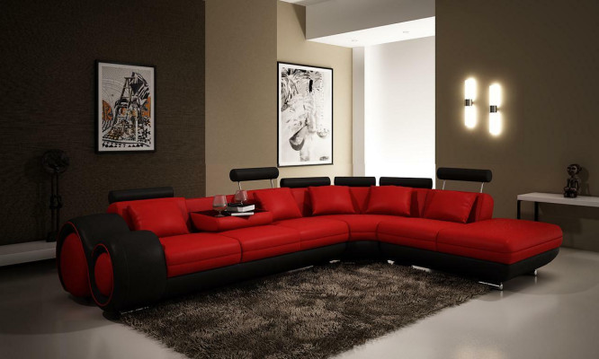 Multifunktions Ledercouch Sitz Polster Dekor Wohnzimmer Leder Garnitur Sofa