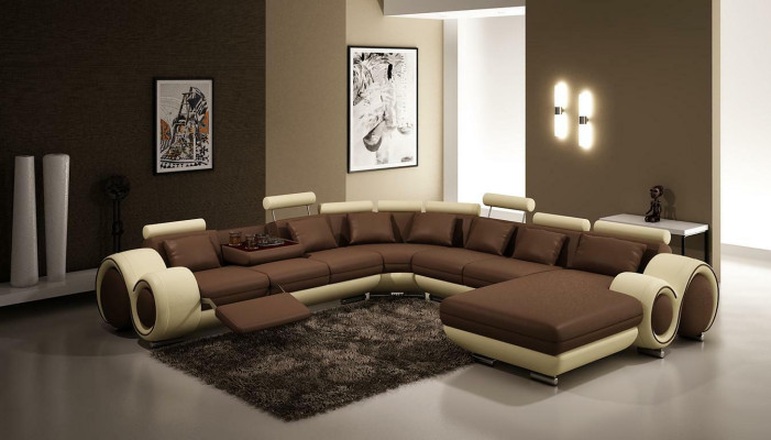 Multifunktions Ledercouch Sitz Polster Wohnzimmer Dekor Leder Garnitur Sofa