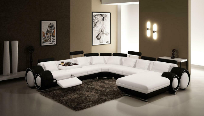 Multifunktions Ledercouch Sitz Polster Wohnzimmer Dekor Leder Garnitur Sofa
