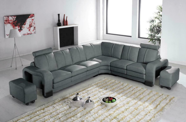 XXL Multifunktions Ledercouch Couch Sofa Polster Ecksofa Moderne Big
