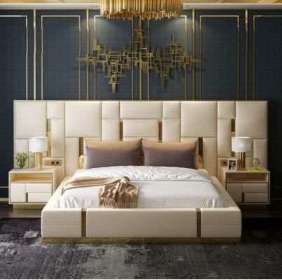 Bett Polster Design Luxus Holz Doppel Hotel Betten Ehe Schlaf Zimmer