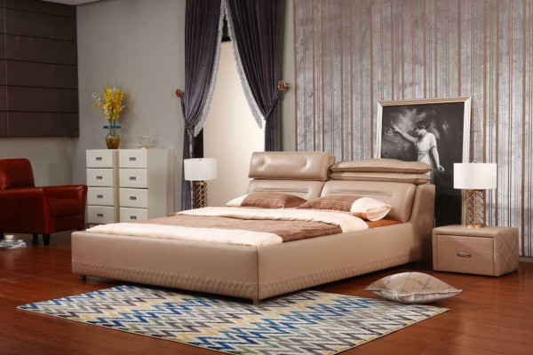 Modernes Design Bett XXL Luxus Hotel Betten Stil Doppel Leder 140 160