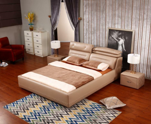 Modernes Design Bett XXL Luxus Hotel Betten Stil Doppel Leder 140 160