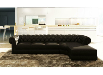 Klassiche Chesterfield Polster Sitz Eck Leder Garnitur Wohnlandschaft