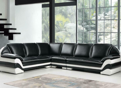 Ledersofa Couch Wohnlandschaft L-Form Design Modern Sofa Klassische