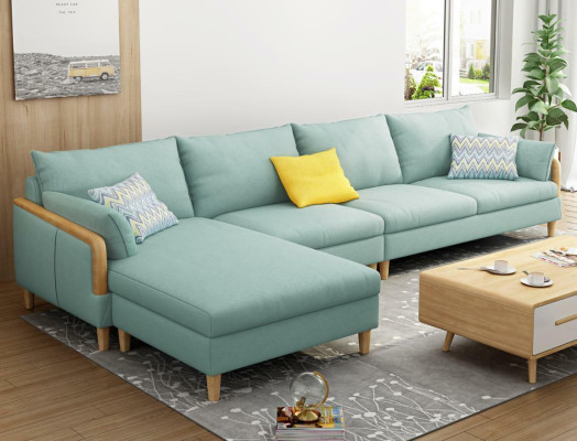 Eck Relax Sitz Luxus Möbel Wohnlandschaft Ecksofa L-form Polster Textil Modern