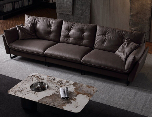 Sofa 4 Sitzer Sofas Luxus Kunstleder big Polster 260cm Designer Möbel