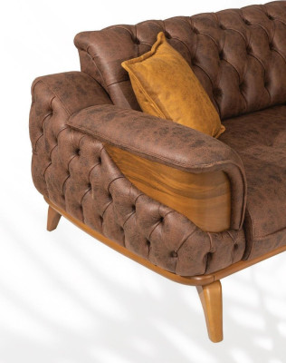 Luxus Dreisitzer Chesterfield Couch Möbel Couchen Braun Sofas Leder Polster Neu