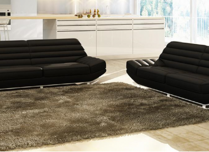 Sofagarnitur Design Couch 3+2 Set Polster Sofa Leder Wohnzimmer Garnituren
