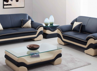 Ledersofa Couch Wohnlandschaft 3+2 Sitzer Design Sofa Klassische Garnitur