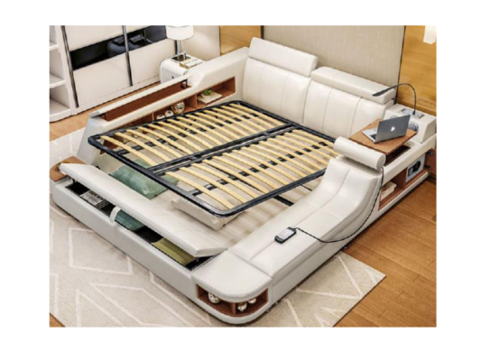 Multifunktion Bett Luxus Design Leder Betten Hotel Doppel Ablage Regal