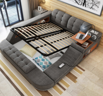 Design Bett Leder Polster Betten Hotel Massage Funktion Multifunktion