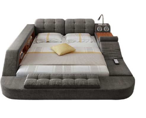 Design Bett Leder Polster Betten Hotel Massage Funktion Multifunktion