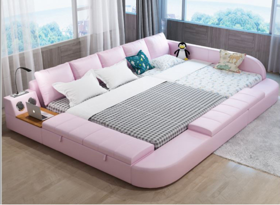 Multifunktion Sofa Bett xxl Big Betten Boxen USB Hotel Leder Polster