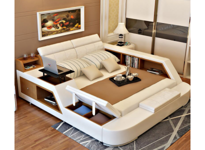 Doppel Luxus Design Leder Bett Polster Betten Moderne Hotel