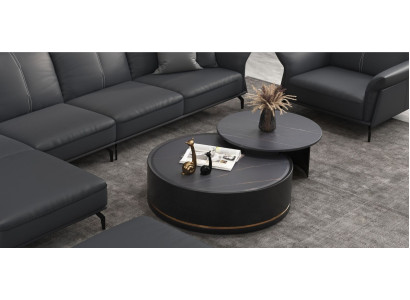 Doppelter Couchtisch Wohnzimmer Tisch Couchtisch Sofa Beistell Rund
