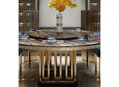 Luxus Runder Tisch Runde Tische Edelstahl Möbel Design Esszimmer Esstische Neu