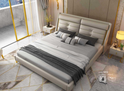 Luxus Schlafzimmer Doppelbett Bett 180x200cm Leder Betten Bettgestell