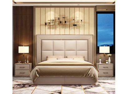 Klassische Polster Leder Kunstleder Doppel Bett Luxus Design Betten Doppel