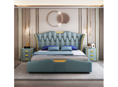 Grünes Schlafzimmer Bett Polster Design Doppel Hotel Betten 180x200cm