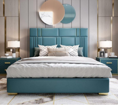 Leder Luxus Hotel Bett Doppel Polster Betten Schlaf Zimmer 180x200 Doppe