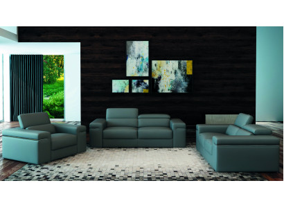 Ledersofa Couch Wohnlandschaft Garnitur Design Modern Sofagarnitur 3+2+1 Sofas 8020